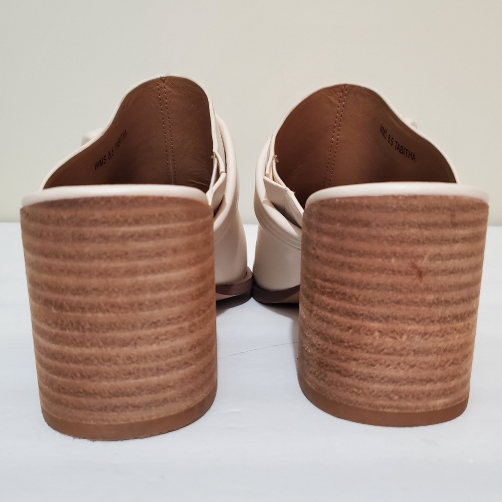 Dolce Vita Tabitha ivory faux leather stacked heel knot accent mule clogs 8.5 - Picture 10 of 15